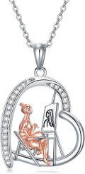 wholesale 925 Sterling Silver Musical Themed Pendant with Dancing Girl and Heart Design Necklace-0-0