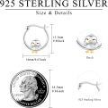 wholesale S925 Sterling Silver Hypoallergenic Penguin Hoop Earrings - Cute Gift for Women-0-2