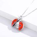 wholesale 925 Sterling Silver Red Enamel Ladybug Photo Pendant Necklace Gifts for Women-0-1