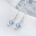 wholesale TOUPOP Music Note Earrings Sterling Silver Created Opal Musical Jewelry For Lovers, Gifts For Women Teacher Dancer Her -0-4