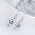 TOUPOP Sterling Silver Created Opal Music Note Earrings-0-4