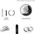 wholesale 925 Sterling Silver 925 with Rhodium and Black Enamel Small Huggie Hoops Earings for Women-0-2