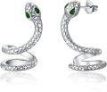 wholesale 925 Sterling Silver Gothic Green Eye Snake Stud Earrings for Women Hypoallergenic Dangle Jewelry-0-0