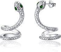 wholesale 925 Sterling Silver Gothic Green Eye Snake Stud Earrings for Women Hypoallergenic Dangle Jewelry-Green Eye Snake Earring