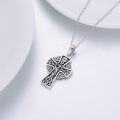 wholesale 925 Sterling Silver Celtic Cross with Angel Wings & Tree of Life Pendant Necklaces s for Women and Girls-0-2
