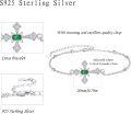 wholesale 925 Sterling Silver Green Stone Cross Charm Bracelet - Religious Gifts for Her-0-2