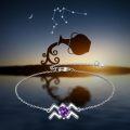 wholesale 925 Sterling Silver Aquarius Zodiac Heart-Shaped Amethyst Charm Bracelet s for Women-0-5