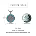 wholesale 925 Sterling Silver Blue Stone Masonic Chi Rho Pendant Necklace for Men Women Gifts-0-3