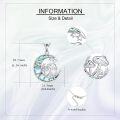 wholesale 925 Sterling Silver Moon & Star with Abalone Shell and Crystal Mushrooms Pendant Necklace for Women-0-4