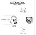 wholesale 925 Sterling Silver Origami Love Heart Raccoon Pendant Necklace -0-4