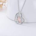 wholesale 925 Sterling Silver Heart-Shaped Sister Necklace with Crystal Fashion s for Women-0-3