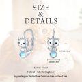 wholesale 925 Sterling Silver Cute Cat Moonstone Drop Earrings For Women White Gold Plated-0-4