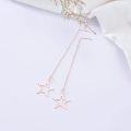 wholesale 925 Sterling Silver Star Tassel Threader Earrings, Adjustable Length, Hypoallergenic, Lead-Free, Nickel-Free, Fashionable Gift for Women-0-1