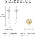 wholesale 925 Sterling Silver Cubic Zirconia Clam Shell Threader Earrings with Tassel Chain 8.1cm-0-1