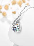 wholesale 925 Sterling Silver Mustard Seed Necklace with AAA Cubic Zirconia & Abalone Shell - Christian Faith Jewelry Gift-0-2