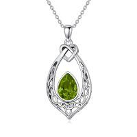wholesale 925 Sterling Silver Celtic Knot Pendant With Turquoise-Peridot Green