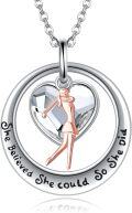 wholesale 925 Sterling Silver Heart Ballet Dancer Pendant Necklace Gift for Sports Lover-0-0