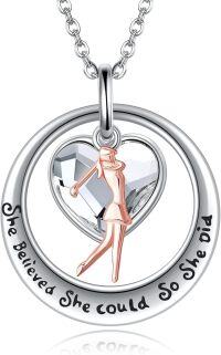 wholesale 925 Sterling Silver Heart Ballet Dancer Pendant Necklace Gift for Sports Lover-Golf