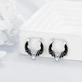 wholesale Silver Bat Shape Enamel Stone 925 Sterling Silver Hoop Earrings for Women - Animal Lover's Gift-0-3