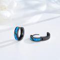 wholesale 925 Sterling Silver Hoop Earrings Wholesale With Blue Inlay Design For Women-0-1