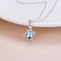 wholesale 925 Sterling Silver Blue Crystal Penguin Pendant Necklace for Women-0-2