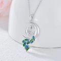wholesale 925 Sterling Silver Moon Crystal Peacock Memorial Keepsake Necklace for Ashes-0-3
