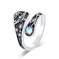 wholesale 925 Sterling Silver Ring With Opal And Floral Design-0-0