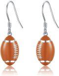 wholesale 925 Sterling Silver Football Dangle Earrings Sports  for Her-0-0