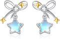 wholesale 925 Sterling Silver Blue Opal Star Drop Earrings for Women Celestial Jewelry-0-0