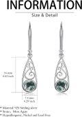 wholesale 925 Sterling Silver Moss Agate Vintage Filigree Dangle Earrings for Women-0-3