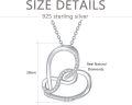 wholesale 925 Sterling Silver Double Heart with Diamonds Pendant Necklace for Women-0-3