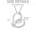 wholesale 925 Sterling Silver Double Heart with Diamonds Pendant Necklace for Women-0-3