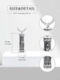 wholesale 925 Sterling Silver &  Saint Benedict Cylinder Keepsake Urn Necklace - Mens Womens Ashes Holder Memorial Jewelry -0-1