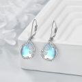 wholesale 925 Sterling Silver Blue Moonstone Rose Vine Filigree Teardrop Dangle Leverback Earrings-0-4