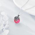wholesale 925 Sterling Silver Turtle with Pink Jade Pendant Necklace Gift for Women-0-4