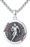wholesale 925 Sterling Silver  Football Player Sports Charm Necklace-0-0