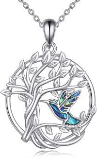 wholesale 925 Sterling Silver Hummingbird Tree of Life Pendant Necklace for Women Girls Gifts-Hummingbird