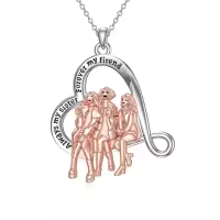 TOUPOP Sterling Silver I Love You Forever Heart Sister Necklaces For 3 Sisters Jewelry Christmas Valentine Mothers Day Birthday Gifts for Women Sister Her Wife-undefined