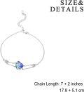 wholesale 925 Sterling Silver Austrian Crystals Blue & Purple Heart Charm Bracelet for Women Girls -0-4