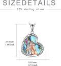 wholesale 925 Sterling Silver Abalone Shell Heart Pendant Necklace for Women - Always My Sister Forever Friend-0-3