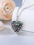 wholesale TOUPOP Heart Locket Necklace/urn Necklace For Ashes 925 Sterling Silver Rose Flower Abalone Shell Jewelry Gifts For Women -0-6