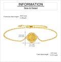wholesale 14K Gold Sunflower Charm Chain Bracelet for Women Gifts-0-4