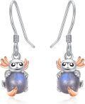 wholesale 925 Sterling Silver Labradorite Axolotl Stud Hoops for Women and Girls-0-0