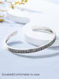 wholesale Sterling Silver Poiuy Inspirational Strength Mantra Cuff Bracelet Set-0-17
