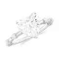 TOUPOP 10k 14k 18k Gold Moissanite Heart Engagement Ring For Women-0-0