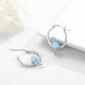 wholesale 925 Sterling Silver Flamingo Opal Stone Huggies Earings for Women Girls-0-1