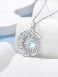wholesale TOUPOP Tree Of Life Necklace For Women Sterling Silver Crescent Moon Tree Moonstone Pendant Family Tree Necklace For Mother Daughter Sister Gifts ﻿ -0-2