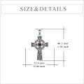 wholesale 925 Sterling Silver Amethyst Celtic Knot Cross Pendant Necklace for Women-0-2