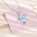 wholesale 925 Sterling Silver Blue Shell Sea Turtle Pendant Necklace for Women Girls-0-2