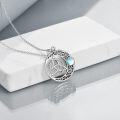 wholesale 925 Sterling Silver Moonstone Celtic Knot Triquetra Pendant Necklace for Women-0-4
